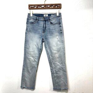 Kensie The Slim Blue Jeans Light Wash Casual Denim Raw Hem Straight Leg Womens 6